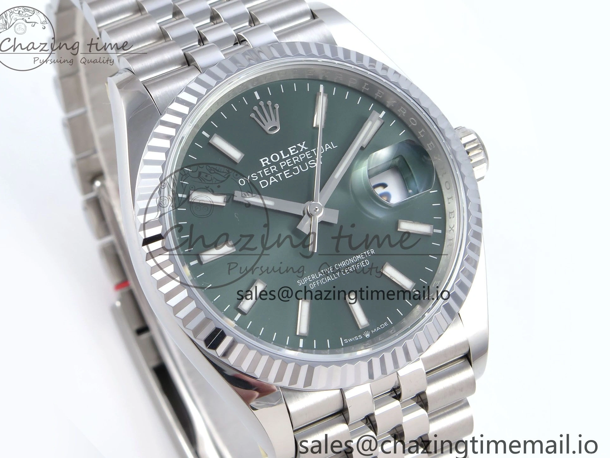 0118 DateJust 36 126234 QF+ 1:1 Best Edition 904L Steel Green Stick Dial on SS Jubilee Bracelet VR Soft 925